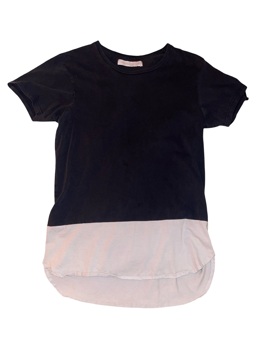 Women's Two-Tone Black and White Short Sleeve Tee